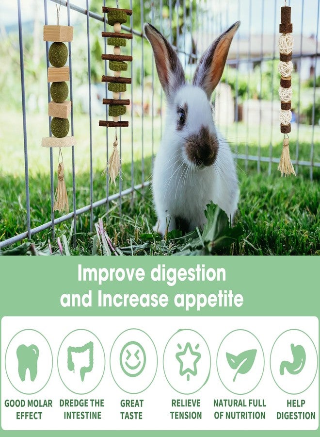 WDEFUN 3 PCS Bunny Chew Toys, Natural Hanging Rabbit Chew Toy Treats for Guinea Pigs Hamsters Gerbils Chinchilla and Other Small Pets for Teeth Grinding - Image 5